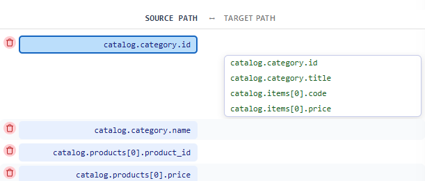 Source-first mapping example